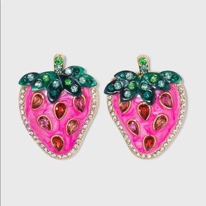 SugarFix BaubleBar Strawberry Crystal Earrings